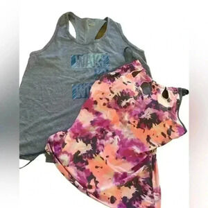 Vibrant Pink and Gray Sleeveless Tank Top